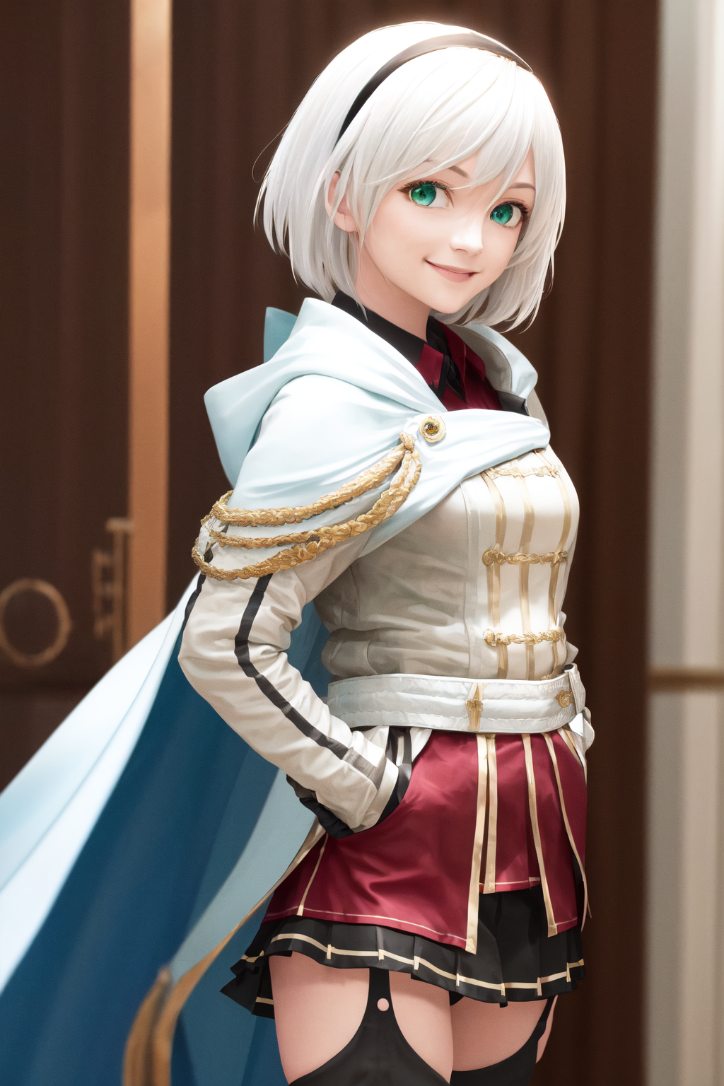 29504-4165639058-masterpiece, best quality, highres, 1girl amnesia green eyes short hair, white cape black skirt pleated skirt white jacket red s.png